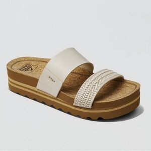 Reef Women’s Cushion Vista Hi Sandal Women’s Sz 10 Cream Braided Boho Beach